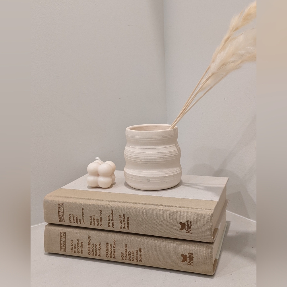 Minimal Cream Neutral Bookstack Decor